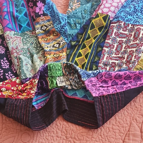 Women's Multi-Color Patchwork Circle Skirt - Picture 5 of 6